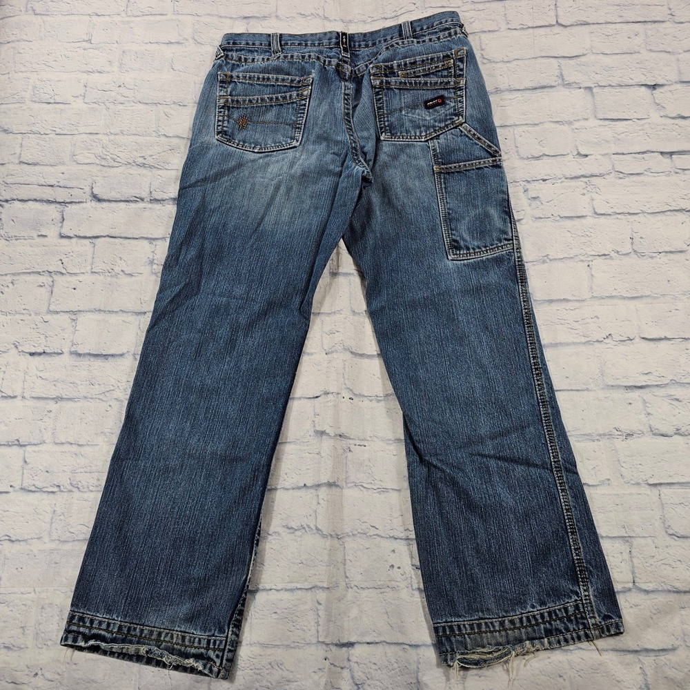 Ariat FR M4 Boot Cut Jeans Mens 38x32 Blue Flame Resistant Workwear Denim - Picture 8 of 13